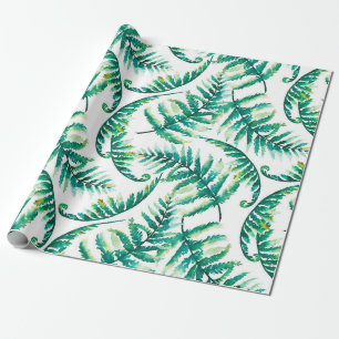 Papel De Regalo Modelo botánico de los helechos de las acuarelas