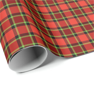 Papel De Regalo Modelo brillante de la tela escocesa del navidad
