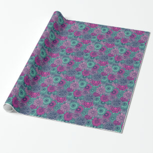 Papel De Regalo Modelo brillante elegante de flores magníficas