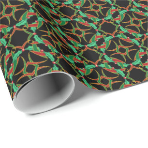 Papel De Regalo Modelo céltico de la guirnalda del acebo del