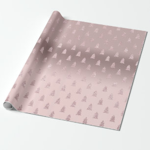 Papel De Regalo Modelo color de rosa elegante del árbol de navida