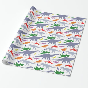 Papel De Regalo Modelo colorido del dinosaurio (luz)