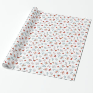 Papel De Regalo modelo con los pájaros del dibujo animado