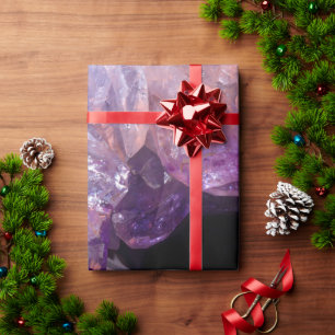 Papel De Regalo Modelo cristalino mineral amethyst púrpura de la