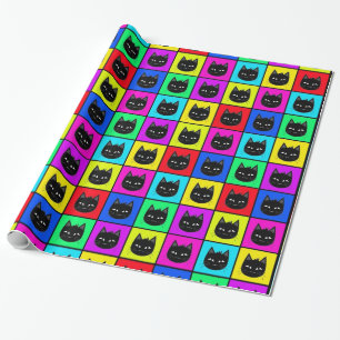 Papel De Regalo Modelo cuadrado del gato del arco iris