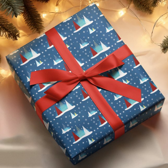 Papel De Regalo Modelo de árboles navideños felices de invierno mo (Subido por el creador)
