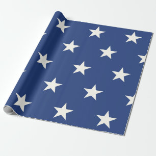 Papel De Regalo Modelo de estrella azul y blanco moderno