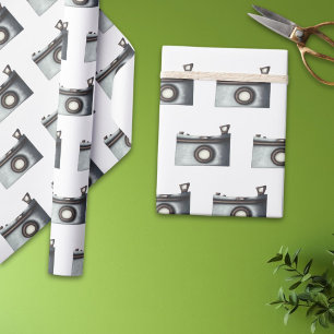 Papel De Regalo Modelo de fotógrafo de cámara fotográfica simple