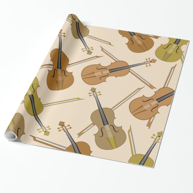 Papel De Regalo Modelo de la impresión del violín (Desenrollado)