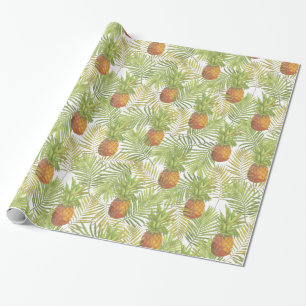 Papel De Regalo Modelo de la piña de la acuarela