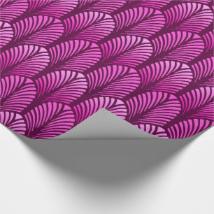 Papel De Regalo Modelo de la pluma del art déco, púrpura Amethys