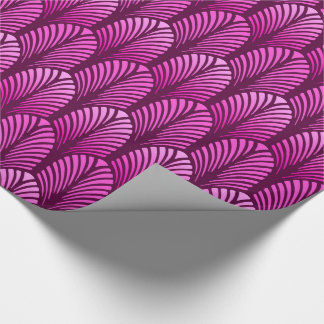 Papel De Regalo Modelo de la pluma del art déco, púrpura Amethyst