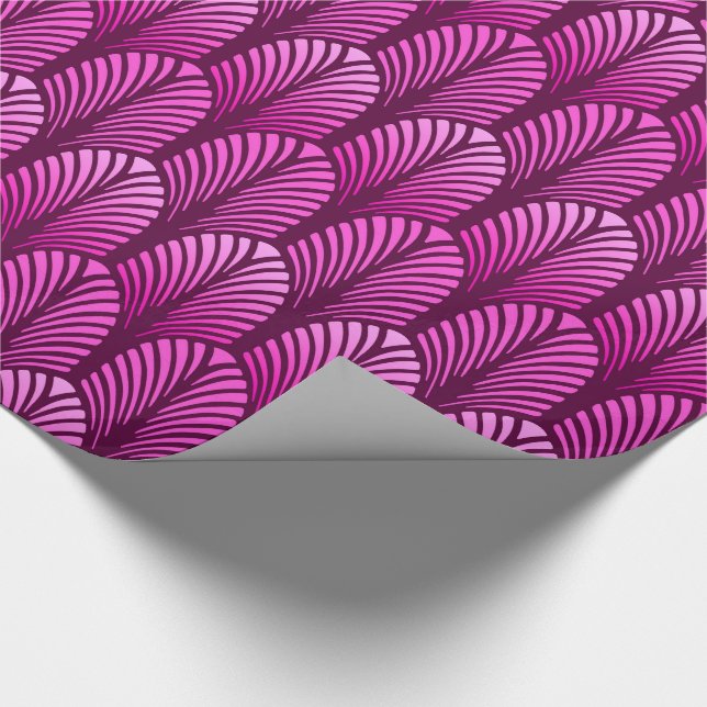 Papel De Regalo Modelo de la pluma del art déco, púrpura Amethyst (Esquina)