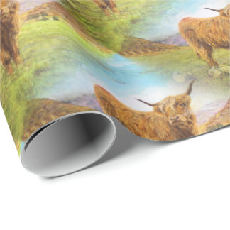 Papel De Regalo Modelo de la vaca de la montaña