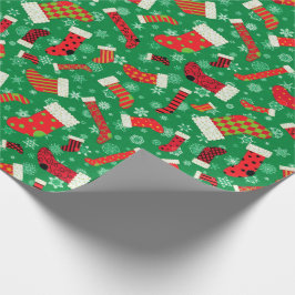 Papel De Regalo Modelo de las medias y de los copos de nieve del