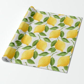 Papel De Regalo Modelo de los limones de la acuarela