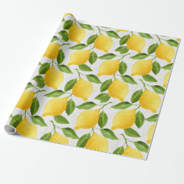 Papel De Regalo Modelo de los limones de la acuarela