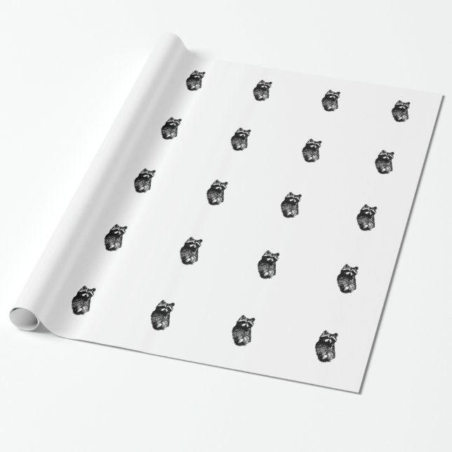 Papel De Regalo Modelo de los mapaches (Desenrollado)