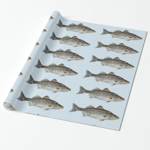 Papel De Regalo Modelo de los pescados de la lubina rayada