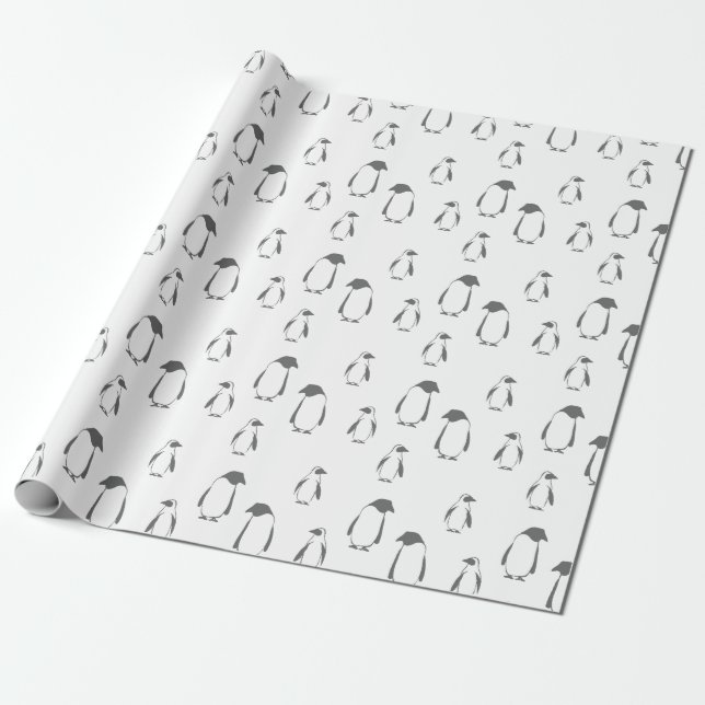 Papel De Regalo Modelo de los pingüinos del navidad - regalos de (Desenrollado)