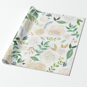 Papel De Regalo Modelo de los rosas blancos