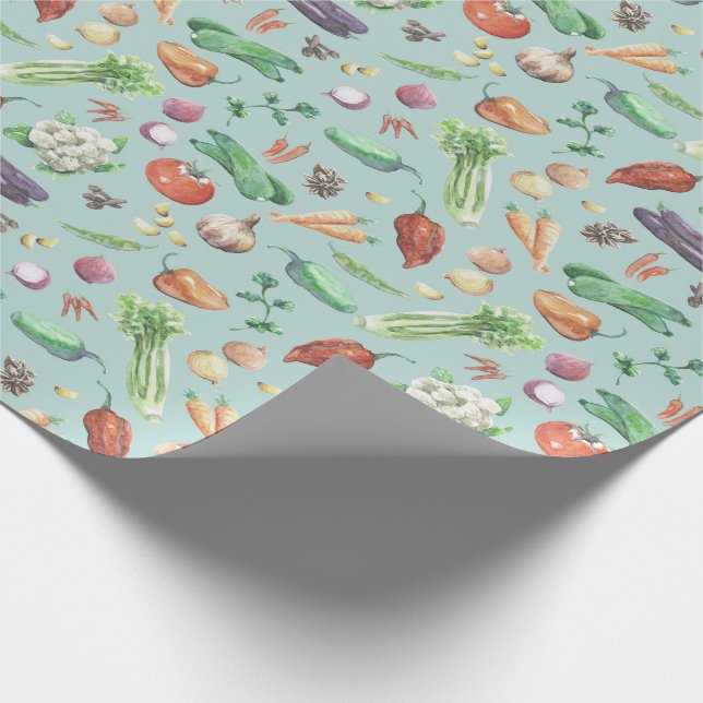 Papel De Regalo Modelo de los Veggies y de las especias de la (Esquina)