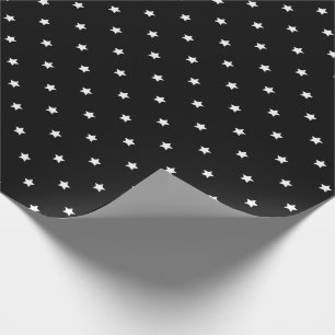Papel De Regalo Modelo de lunar blanco y negro de las estrellas