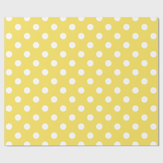 Papel De Regalo Modelo de lunares amarillo (Superficie plana)