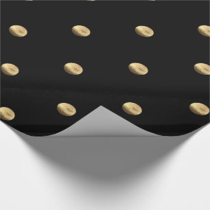 Papel De Regalo Modelo de lunares elegante de la mirada del negro