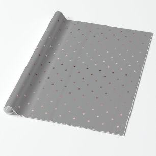 Papel De Regalo modelo de lunares gris del falso oro color de rosa