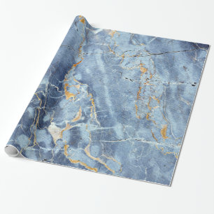 Papel De Regalo Modelo de mármol de moda moderno en gris azul del