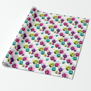 Papel De Regalo Modelo de neón del esmalte de uñas