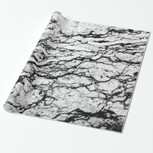 Papel De Regalo Modelo de piedra de mármol blanco y negro