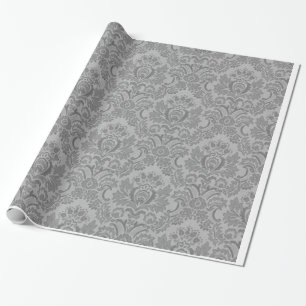 Papel De Regalo Modelo de plata del damasco