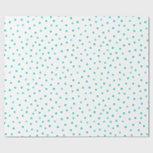 Papel De Regalo Modelo de puntos blanco azul verde azulado del (Superficie plana)