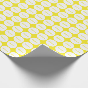 Papel De Regalo Modelo de puntos blanco en amarillo con nombre