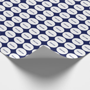 Papel De Regalo Modelo de puntos blanco en azules marinos con
