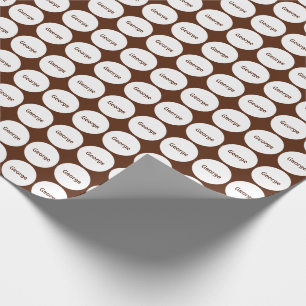 Papel De Regalo Modelo de puntos blanco en Brown con nombre
