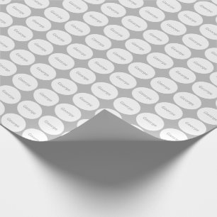 Papel De Regalo Modelo de puntos blanco en gris con nombre