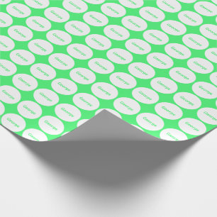 Papel De Regalo Modelo de puntos blanco en verde claro con nombre