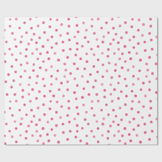 Papel De Regalo Modelo de puntos blanco rosado del confeti (Superficie plana)