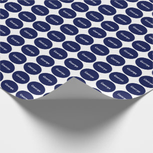 Papel De Regalo Modelo de puntos de los azules marinos en blanco