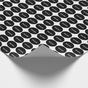 Papel De Regalo Modelo de puntos negro en blanco con nombre