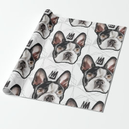 Papel De Regalo Modelo de rey Boston Terrier
