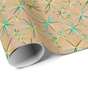 Papel De Regalo Modelo de Sputnik de los mediados de siglo, moreno