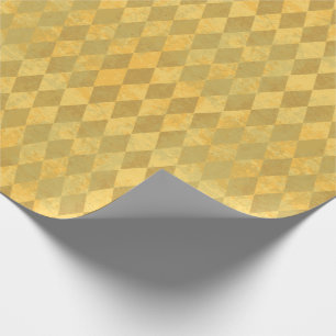 Papel De Regalo Modelo del diamante del Harlequin del color oro