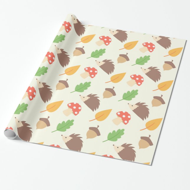 Papel De Regalo Modelo del erizo de la caída (Desenrollado)