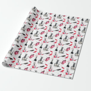 Papel De Regalo Modelo del esmalte de uñas de la acuarela