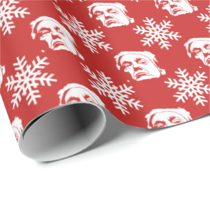 Papel De Regalo Modelo del navidad de Donald Trump y de los copos