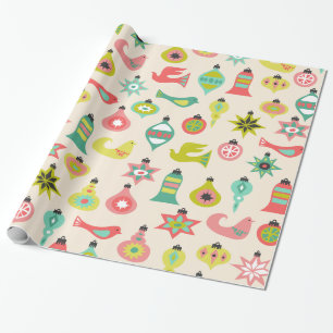 Papel De Regalo Modelo del pájaro y del ornamento de los mediados